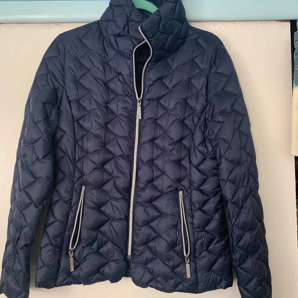 Blue quilted jacket